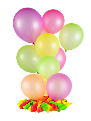 100er-Pack Schwarzlicht Luftballons Neon bunt Goa Party Ballon farbige Neonparty