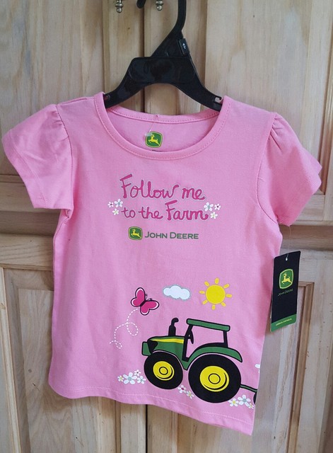 Pink jst408PT Youth Girls size 3T John Deere Ruffle tank T-Shirt