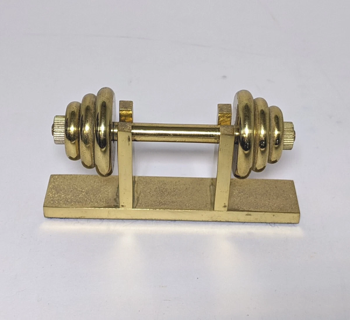 Vintage Solid Brass Dumbbell Weight Exercise Barbell Desk