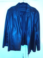 Ladies Black Leather Jacket Size 3xl Size 26