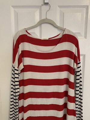 MonAmi Womens Pullover Shirt/Top/T-Shirt Size Medium Striped