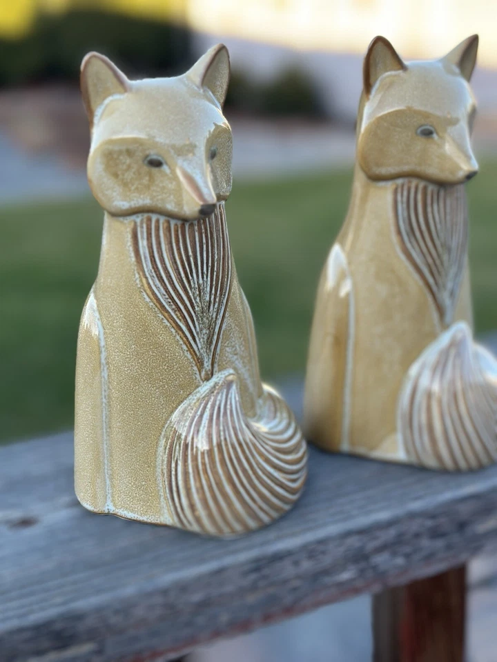 Figura Vixen Mama Fox Forest Ln 7" H de gres interior exterior X2 Foto 4 de 4