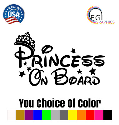 Princess on board sticker JDM funny car pink girl lady love window decal pixie