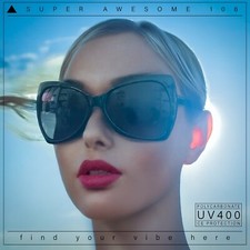 Womens All Black Designer Fashion Oversized Butterfly Cat Eye Sunglasses