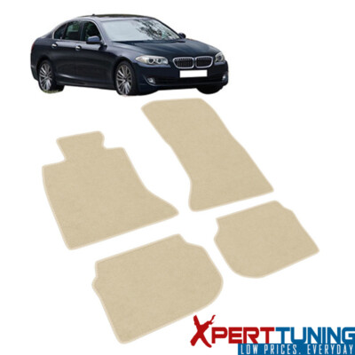 11-16 F10 5-Series 4PC Floor Mats Liner Front Rear Beige Carpet 