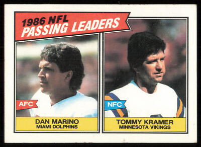 1987 Topps Football Passing Leaders #227b Dan Marino Tommy Kramer