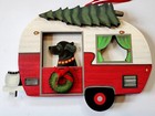Black Labrador Retriever Dog Dandy Wooden Painted Camper 3-D Christmas Ornament