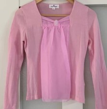 Courreges Pink Wool Top Logo Sweater Size 38 Elegant Vintage