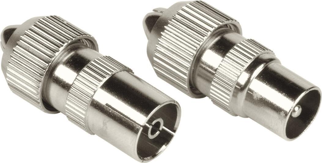 Hama Coax Connector Set 1 Male & 1 Female Metal Screw Attachment
