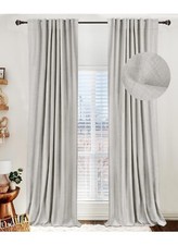 2pc 108"x50 Pocket Blackout Window Curtain Panels Thermal Textured Color Stone