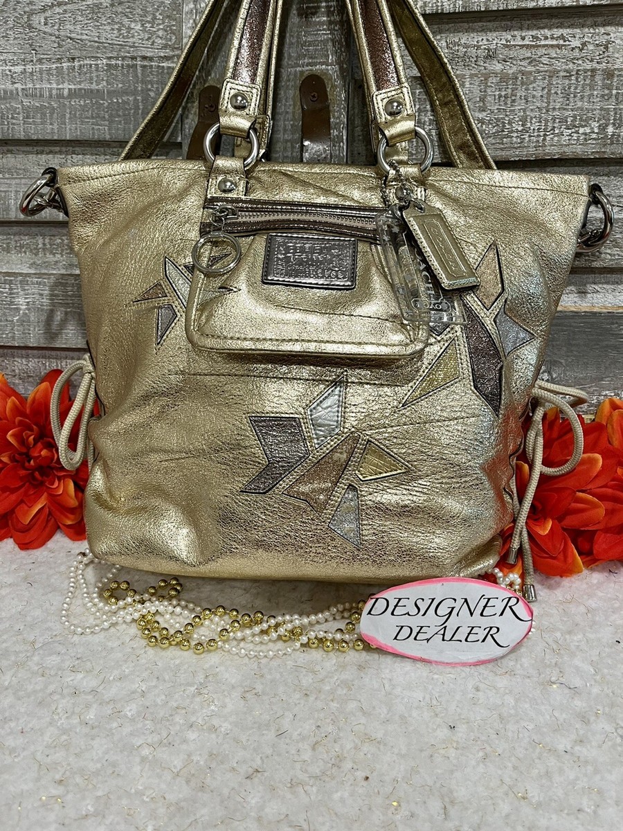 Authentic COACH POPPY Gold Star Shoulder Tote 16050 | eBay