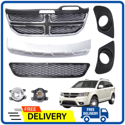 Front Bumper Cover Grille with Fogs for Dodge Journey 2011-2019
