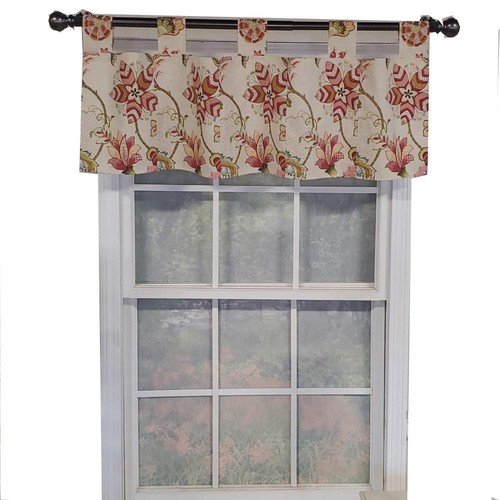 RLF Home Ophelia Tab Modern Style High Quality Valance Set Rose 4 Tab 45W x 15L