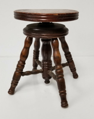 Vintage Mini rotating wood Stool chair Child Doll