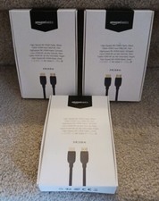 LOT OF 3 Amazon Basics HDMI Cables, 48Gbps, 8...