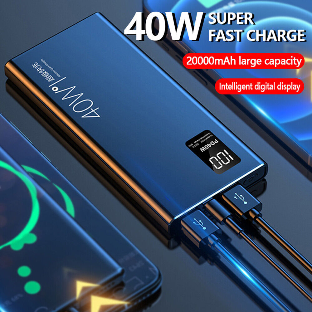 90000mAh 40W Fast Charging Power Bank Portable External Battery for Smartphones and Tablets