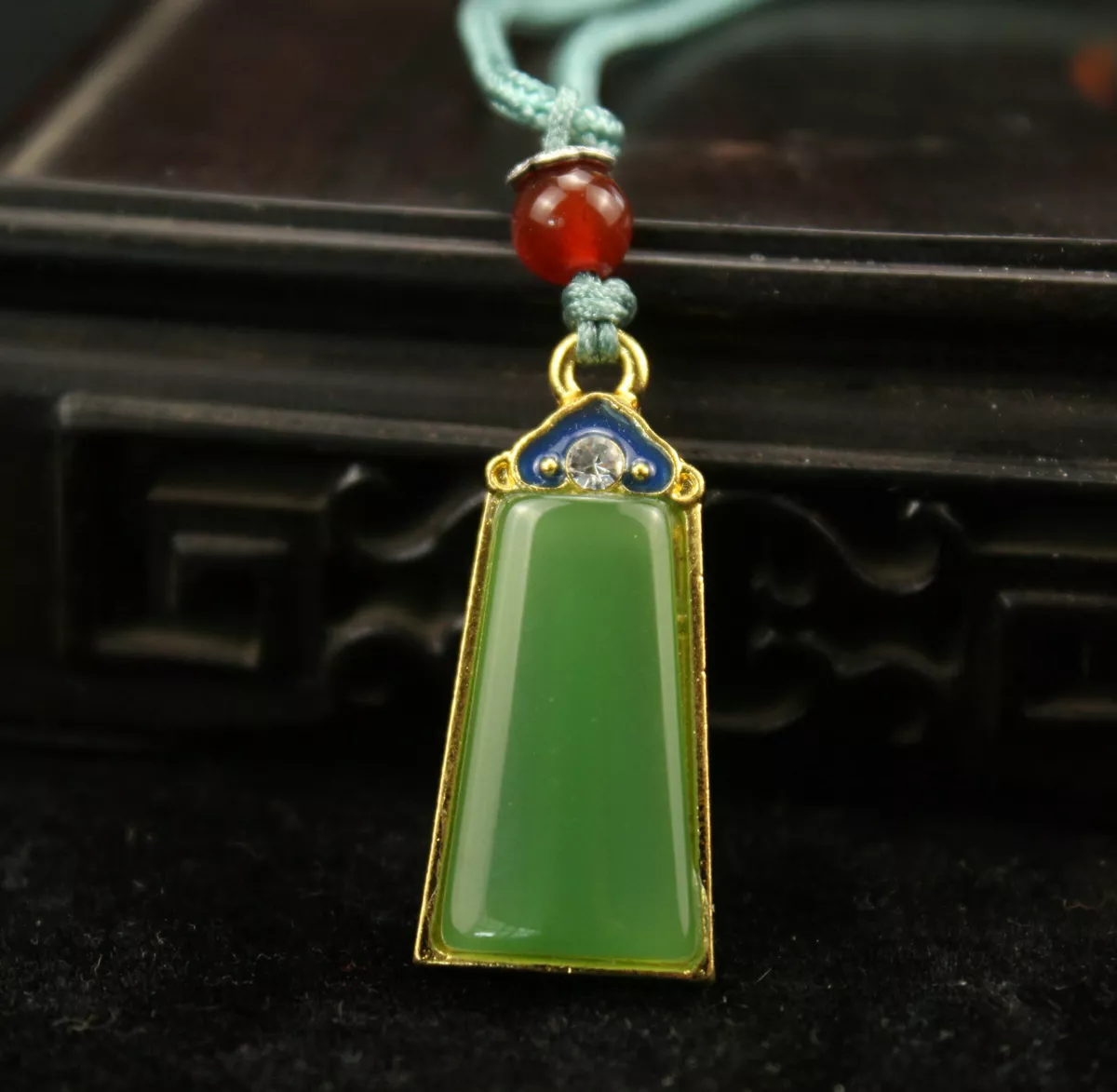 3.3 cm Chinese Jade necklace natural Green Jade Pendant amulet