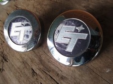 Vintage 1960s 70s Et 3 Chrome Center Cap Pair With Retainers