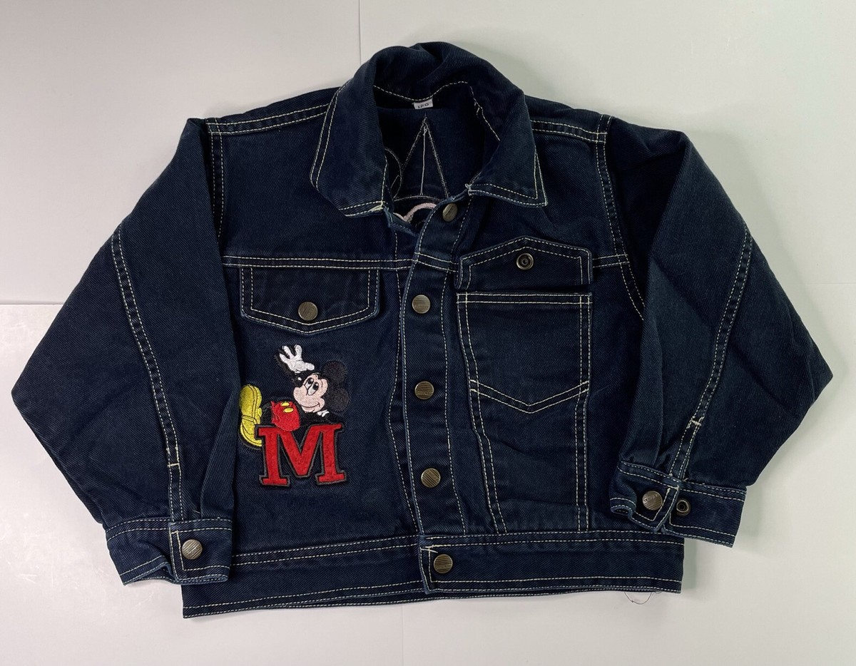 Disney Mickey デニムジャケット　ヴィンテージ　ブラック　ミッキー MICKEY DESIGN DENIM JACKET