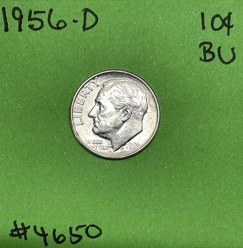 1956-D Roosevelt Dime 10c  BU Uncirculated Mint State 90% Silver