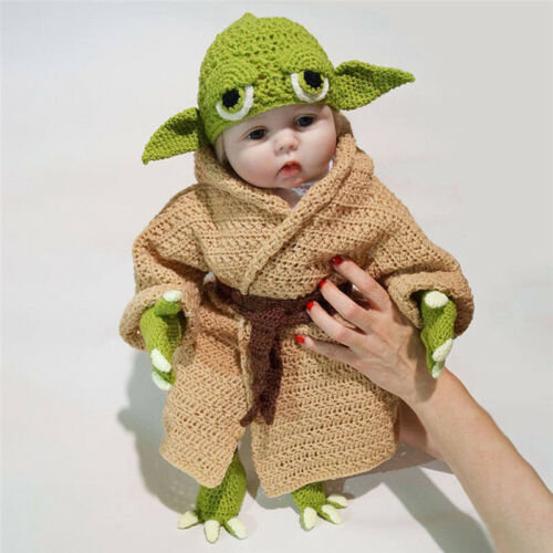 Encantador Acostumbrar trabajo Baby Yoda Mandalorian Hecho a Mano De Punto Star War Traje Disfraz Newbaby  Cosplay | eBay