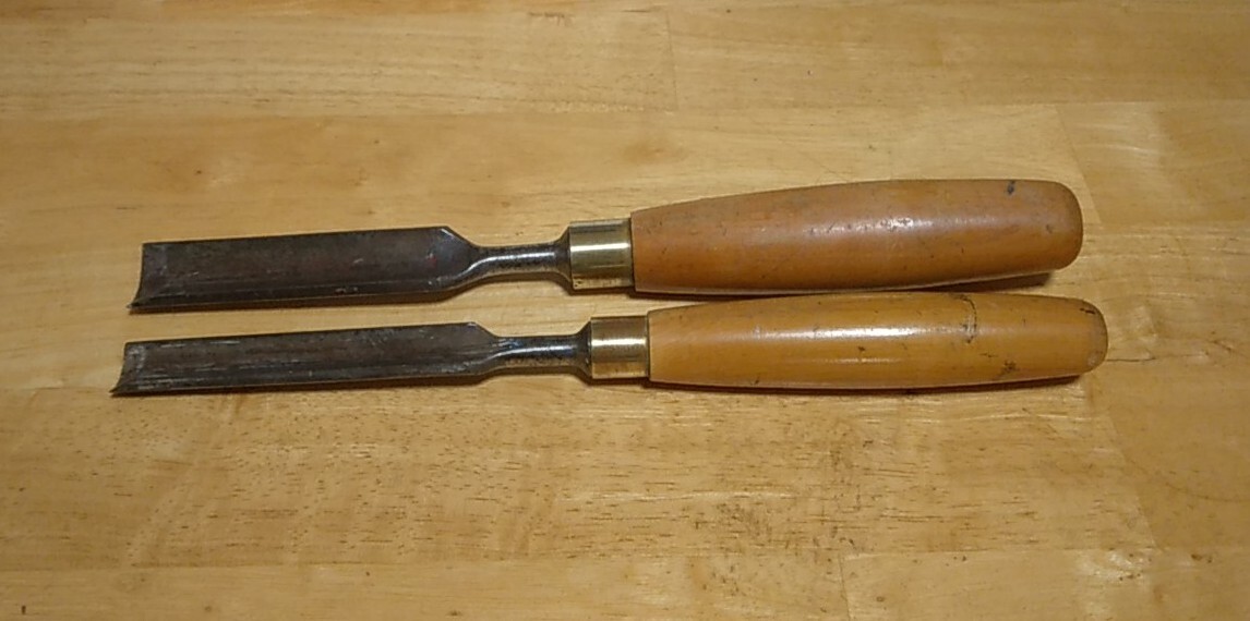 Vintage Marples 2 Off Woodturning Gouge Chisels made in Sheffield