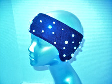 Black Fleece HEADBAND Ear Warmer with Pearls Crystals