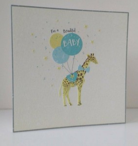 Biglietti D Auguri Per Un Bel Bambino Giraffa Vuoto Interno Neonato Ebay