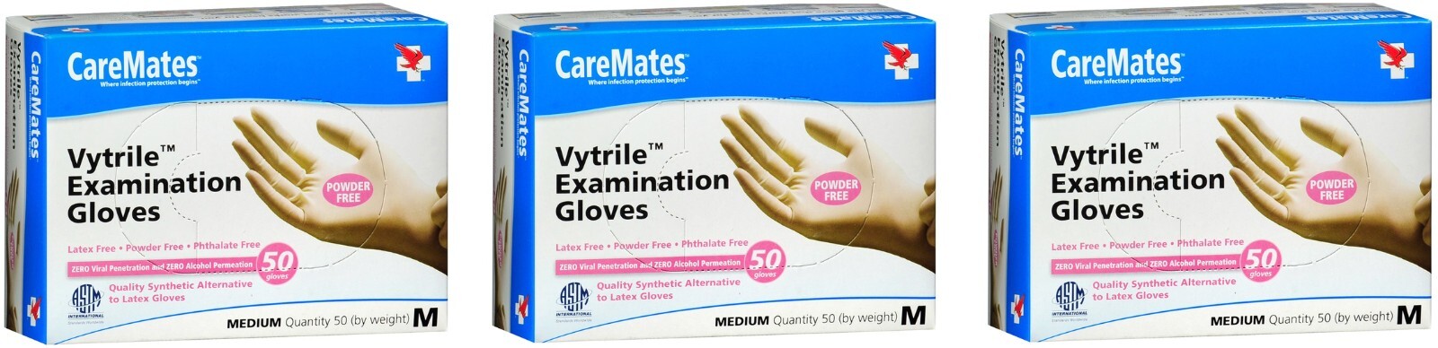 Gloves CareMates Vytrile Powder-Free M 50ct (3 Pack)-image