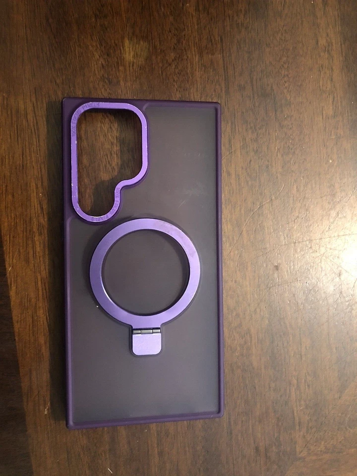 Funda Para Samsung Galaxy S23 Ultra Púrpura Anillo Magnético Soporte y Militar-G Foto 2 de 4