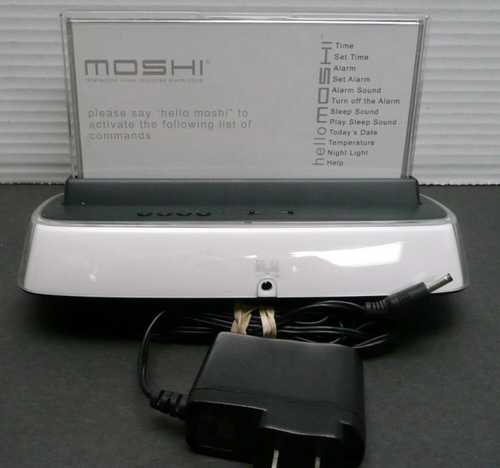 Reloj despertador interactivo MOSHI con respuesta de voz blanco - Imagen 2 de 6