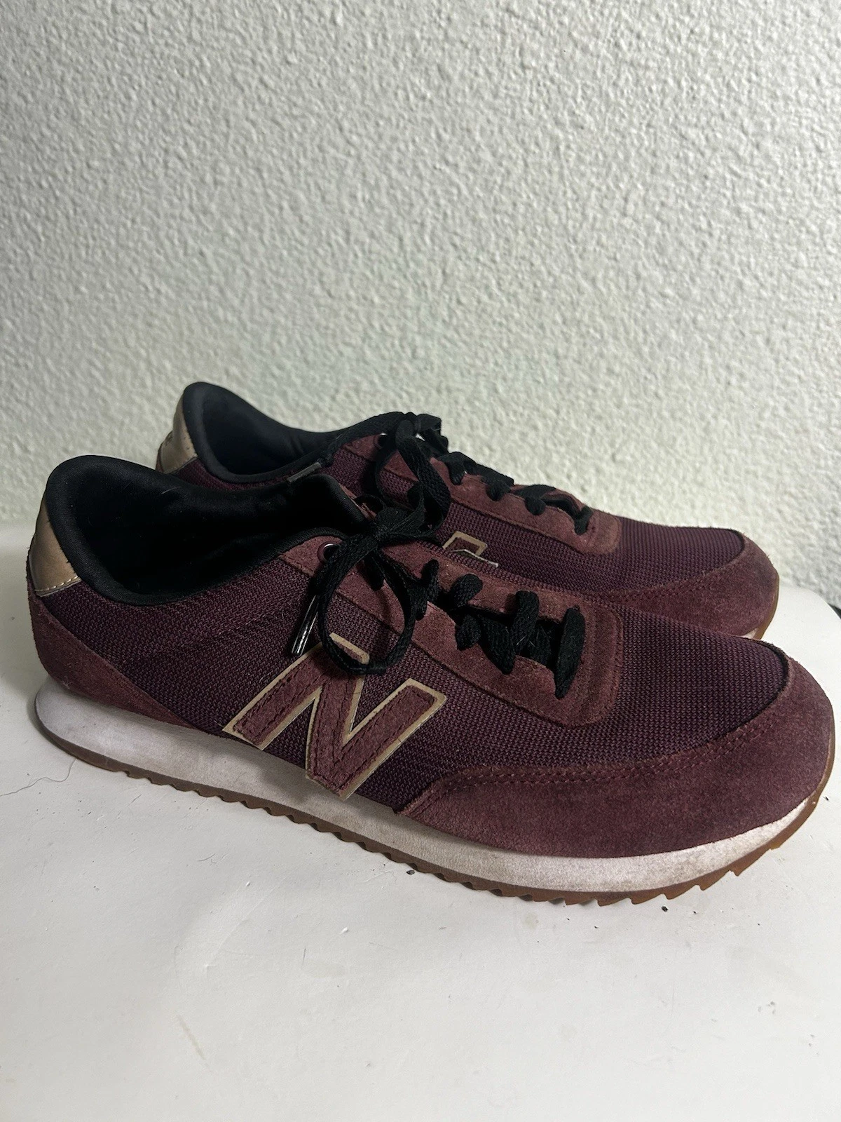 Sneakers basse casual New Balance 501 da uomo taglia 9EE rosse a rete scamosciate retrò