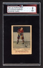 1951-52 PARKHURST #10 DOUG HARVEY ROOKIE CARD KSA 2 GD. rookie card picture