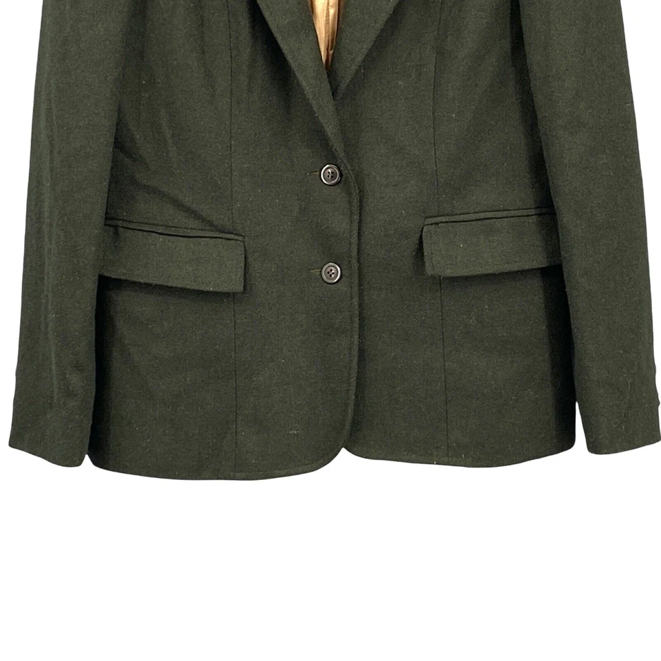 Blazer De Colección Oscar De La Renta M Verde Bosque Lana Negocios Carrera Academia Preppy Foto 2 de 4