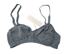 ARAKS Womens S Tamara Bralette Bra Echo Blue-Gray Wireless Lace