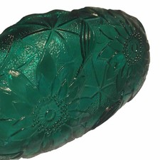 Vintage Indiana Glass Teal Lily Pons Pattern Relish Nut Candy Dish EUC