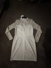 NWT Ka Ann Women’s XL Kiss The Bride Dress White Lace Sleeves Wedding Formal