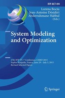 Lorena Bociu (U. A.) | System Modeling And Optimization | Taschenbuch | Englisch