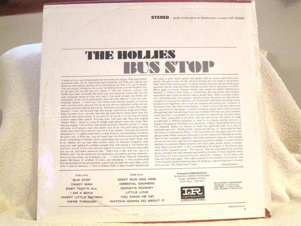 THE HOLLIES BUS STOP ORIG 1966 STEREO BRIT-POP-PSYCH STILL SEALED NOS COPY!!. Foto 2 de 4