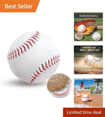 Unmarked Adult Baseballs, Standard Practice Baseball Size 9 Inch, Blank Baseball