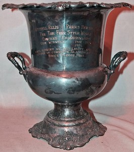 Rare -CHECKERS- WORLD CHAMPIONSHIP Vintage SILVER Baroque Trophy - TOM WISELL