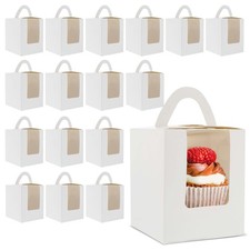 Spec101 Cupcake Containers 100pk - Individual White Cupcake Box with Inserts