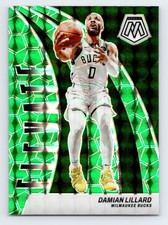 2023-24 Panini Mosaic Damian Lillard Elevate #14 Green Mosaic Prizm