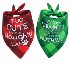 Earus Christmas Dog Bandanas Funny, Dog Christmas Scarf 2 Packs, Pets Festive...