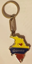 COLOMBIA MAP METAL KEYCHAIN
