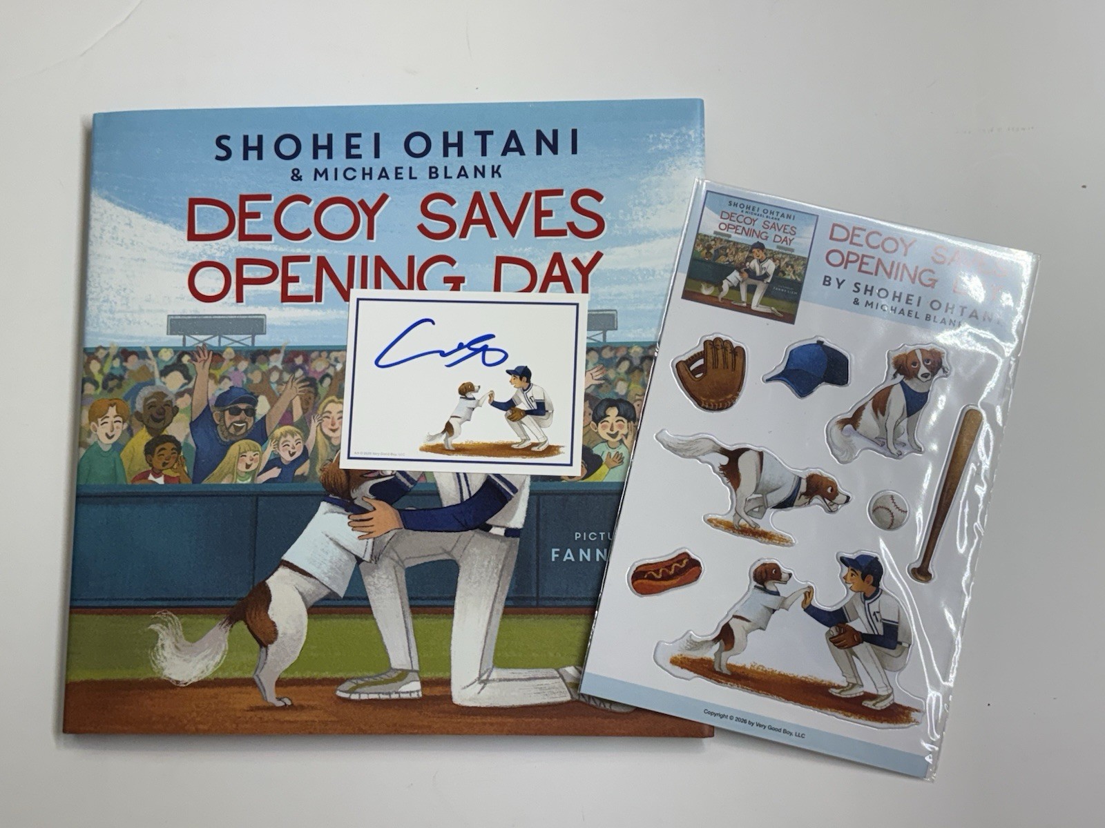 DECOY SAVES OPENING DAY SHOHEI OHTANI AUTOGRAPH SIGNED BOOKPLATE & STICKER SET