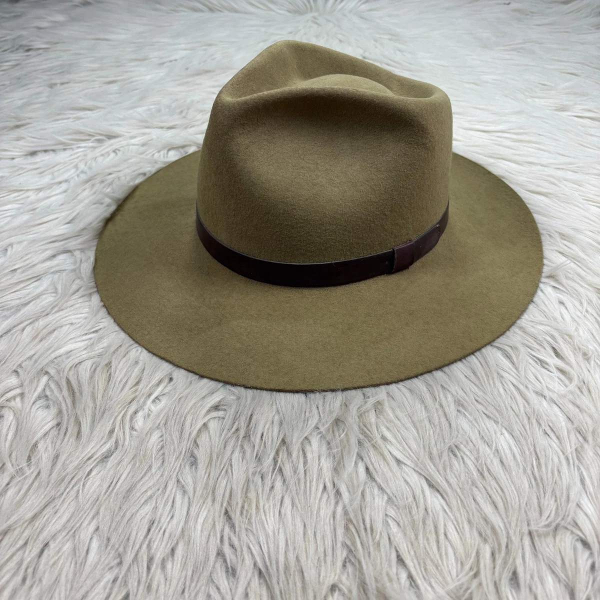 NWOT Women\'s Olive Green Felt Fedora Hat with Lace Band Women main image 4