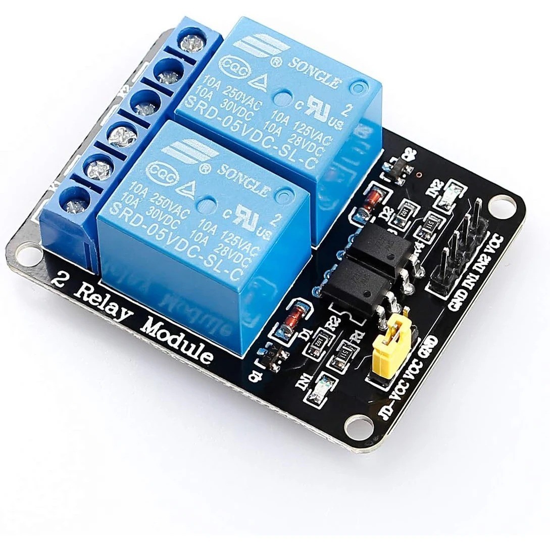 2 Channel DC 5V Relay Module with Optocoupler Low Level Trigger for Arduino