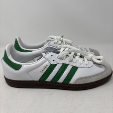 Adidas Originals Samba OG Shoes Men's Size 10.5 Cloud White Green IG1024