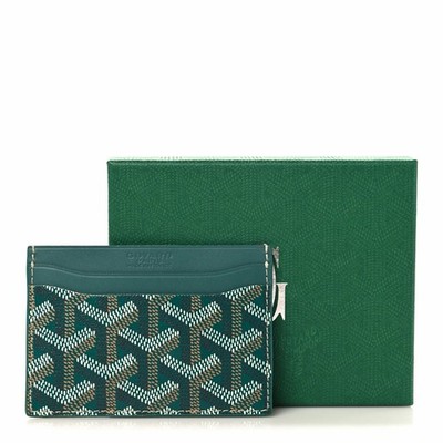 Goyard Saint-Sulpice Card Holder Wallet Green Goyardine Canvas RECEIPT￼